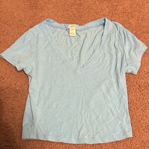 Bozzolo Light Blue V-Neck Short Sleeve Tee